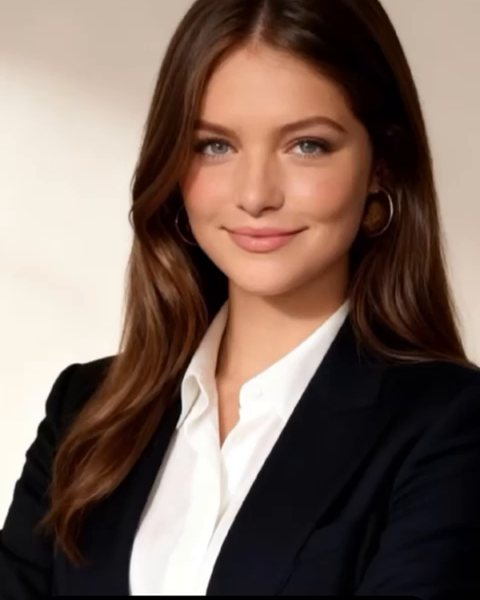 Retrato corporativo feminino gerado por IA no estilo dos prompts de LinkedIn